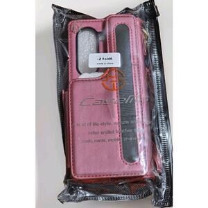 CaseMe for a Z Fold 6 RFID Phone Case Red Wine With Wrist Strap New In Package